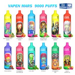 puff 9000 VAPEN MARS Tornado 9000 puff 9K vaporizzatore monouso puff E sigarette Mesh Coil 18ml Pod ricaricabile RGB Light sbuffi tornado 0% 2% 5% Vape Pen magazzino locale UE