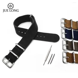 Watch Bands High Quality 20mm 22mm Suede Leather Strap Polished Buckle Men Replacement Wrist Watchbands Bracelet For Accessories