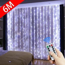 Strings 3M/4M/6M USB LED Curtain Garland Festoon Light Christmas String Lights Decorations Holiday Wedding Decorative 2024