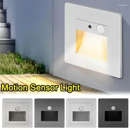 Night Lights LED Wall Lamp PIR Motion Recessed Stair Light Indoor Outdoor Decoration Step Ladder Stairway Corridor AC180-240V