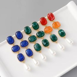Dangle Earrings Large Grain Crystal Stud Coloured Women's Alloy Luxury Jewellery
