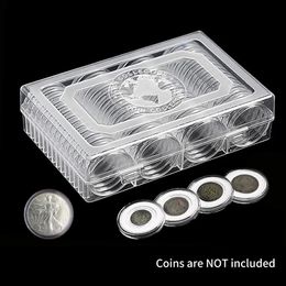 60 Coin Holder Coin Capsule Container 41mm Round Box Transparent Collectibles Coin Medals Storage Organiser Collection Supplies 240130