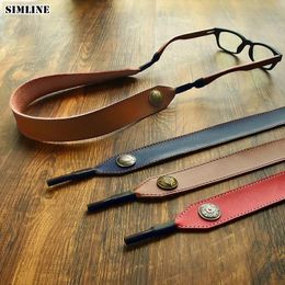 Handmade Genuine Leather Glasses Strap Sunglasses Eyeglasses Retainer Sports Anti-Slip String Neck Rope Band Cord Holder Unisex 240202