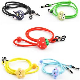 20pcs Elastic Kids Nylon Sun Glasses cord with adjustable button AntiSlip child Eyeglasses Strap Neck Cord 240202