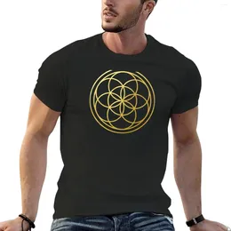 Men's Tank Tops The Seed Of Life Gold Sacred Geometry Mandala Esoteric Symbol Flower T-Shirt Boys T Shirts Men