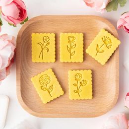 Baking Tools Fresh Flowers Series Cookie Mould Happy Mother's Day Carnation Rose Fondant Sugar Biscuit Cutting Home