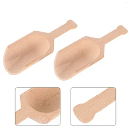 Dinnerware Sets 2 Pcs Spoon Bath Salt Spoons Coffee Milk Powder Scoops Household Wood Wooden