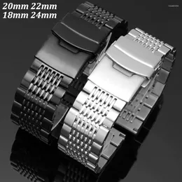 Watch Bands Solid 316L Stainless Steel Watchband For Galaxy Watch4 42/46 18 24 20mm 22mm Huawei GT2 Pro Metal Band Strap Wrist Bracelet