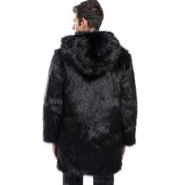 Autumn and Winter Fur Coat Designer Mens Thickened Non Warm Casual Fashion Hair Mock Hooded RLK0