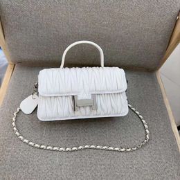 Women's High End Skew Straddle Chain Single Shoulder Small Square Bag, Unusual Wrinkled Casual Handheld Bag 2024 78% Off Store wholesale
