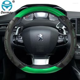 Steering Wheel Covers For Peugeot 308 2014-2024 II T9 SW CC Car Cover Silica Gel PU Leather Non-slip Massage Auto Accessories