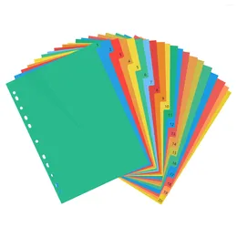 Pages A4 Colorful Index Page Classified Lables Plastic Tab Dividers Card Paper To Prevent Bending(Color Printed Number)