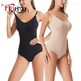 Women's Shapers Flarixa Bodysuit Shapewear Women Full Body Shaper Tummy Control Slimming Sheath BuLifter Push Up Thigh Slimmer Abdomen
