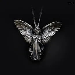 Pendant Necklaces Classic Angel Necklace Cute Girls Wings For Men Women Chain Hip Hop Jewellery Fashion Accessories
