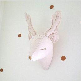 Nordic 3D Animal Head Wall Decoration Kids Baby Room Home Decor Stuffed Unicorn Deer Wall Hanging Mount Toys for Children 240201
