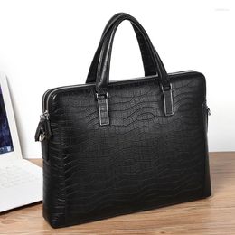 Briefcases Men's Business Briefcase Genuine Leather Laptop Bag Double Layers Male Handbag Travel Totes Casual Shoulder