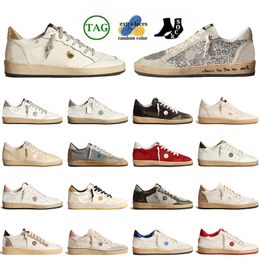 OG Original Ball Star Handmade Designer Casual Shoes Gold Glitter Suede Leather Loafers Italy Brand Sneakers Luxury Upper Vintage Silver Platform Mens Trainers