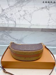 2-piece designer LOOPs crossbody bag with retro letter flower pattern canvas wallet handbag half month long stick chain series wallet shoulder bag