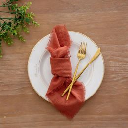 Table Napkin 12PCS Tassel Guaze Cloth Napkins 30 30CM Cotton Sevring Dinner For Wedding Anniversary Valentine's Day Party Decor