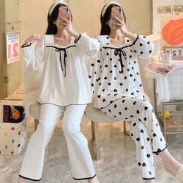 Women's Sleepwear 2024 Autumn Long Sleeve Cotton Pyjama Sets For Women Korean Cute Suit Pyjama Homewear Lounge Pijama Mujer Home Clothes