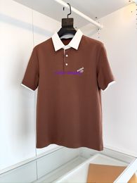 Men's T-shirt designer shirt men's clothing short sleeved casual women's short sleeved Polo sailor style flip collar letter embroidery Pharrell Williams series T-shirt