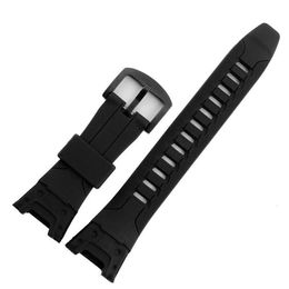 Watchband For Casio PRG-110Y/PRW-1300Y Watch bands Black Silicone Rubber Strap For men Bracelet 240125