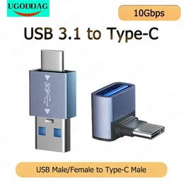 3.1 To Type-C OTG Adapter 90 Degree Elbow Fast Charging Charger Converter USB3.1 USBC Data 10Gbps For Macbook Pro