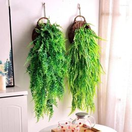 Decorative Flowers 1pcs Artificial Plants Persian Fern Leaves Vines Outdoor Garden Wall Decoration Accessories Rattan Wedding Home Decor