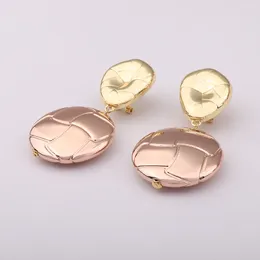 Stud Earrings Nigeria 2024 Women's Round Pink Luxury Versatile Accessories Wedding Christmas Gift For Girlfriend