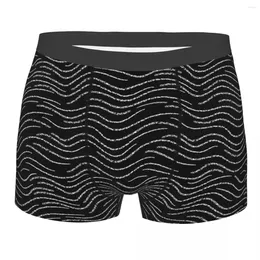 Underpants Men Ocean Blue White Wavy Striped Boxer Briefs Shorts Panties Soft Underwear Male Fashion Plus Size