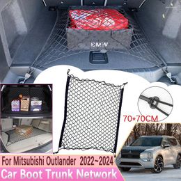 Car Organiser For Mitsubishi Outlander PHEV 2024 Accessories ES SE GM Boot Trunk Network Hooks Mesh Net Cargo Storage