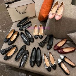 designer sandal chaneles loafer shoes Autumn Versatile Round Head Shallow Mouth Ballet Shoes Bow Knot Flat Bottom Flat Heel Shoes for Women