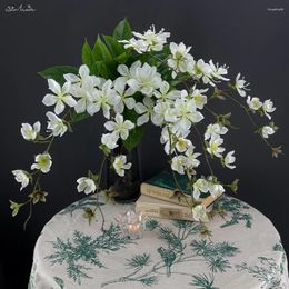 Decorative Flowers SunMade Luxury Droopy Jasmine Branch Fake Marriage Accessaries Home Decor White Flores Table Decoration For Wedding