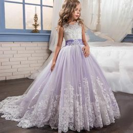 Clothing Sets Rindu Cross Border Children's Dress Mesh Princess Wedding Lace Beaded Trail Long Girls' Evening