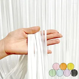 Party Decoration 2x2m White Backdrop Curtain Maca Pastel Pink Blue Black Fringe Foil For Wedding Birthday Baby Shower Decor