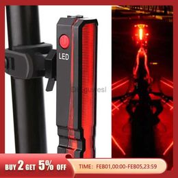 Other Lighting Accessories Bike Rear Light Laser Line Warning Lamp Waterproof Seatpost LED Light USB Rechargeable MTB Road Bicycle Taillight YQ240205