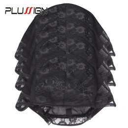 Plussign Selling Dome Cap For Wig Mesh Xl Wig Cap Hairnet Adjustable U Part Wig Caps Double Lace Net Caps 5Pcs 240118