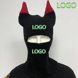 Berets Custom Logo Monster Balaclava Unisex Hats Full Face Cover Ski Mask Cap Army Tactical Cs Windproof Knit Warm Beanies