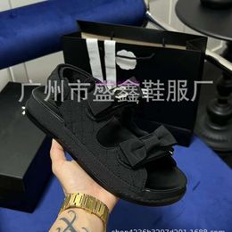 slides designer sandal chaneles heels shoes end womens shoes summer diamond buckle bow sandals womens flat bottomed Roman beach shoes