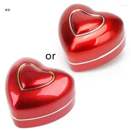 Jewellery Pouches X5QE Heart-shaped LED Light Wedding Ring Box Engagement Rings Necklace Earrings Pendants Display For Case Holder