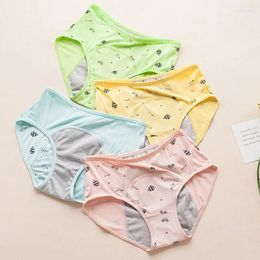 Women's Panties 1pc Teenager Menstrual Underwear Soft Modal Kids Briefs Cute Pink Lingerie For Girls Children Leak-Proof Underpant