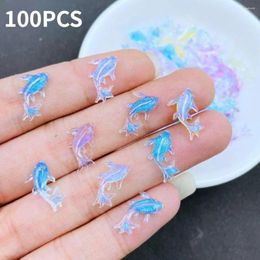 Decorative Figurines Cute Mini Kawaii Colour Little Goldfish Resin Figurine Crafts Flatback Cabochon Ornament Jewellery Making Hairwear