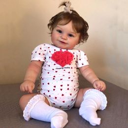 20 Maddie Full Silicone Vinyl Dolls Girl 3D Painted born Baby With Rooted Brown Hair For Kids Gift Reborn 240119
