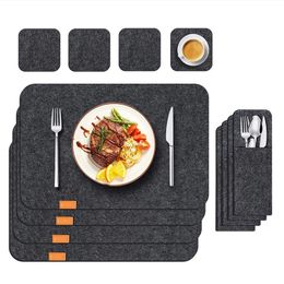 Homaxy Kitchen Felt Table Mat Heat Resistant Placemat Tableware Pad Coaster Set Mat For Drying Dishes Home Decor Accessories 240127