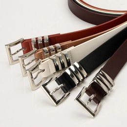 Belts Simple PU Leather Waist Belt Solid Color Fashion Design Women Adjustable Waistband Square Buckle Corset