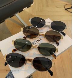 23ss Designer Triomphe Triumphal Arch Fashionable Gold Fashion Versatile Sunglasses Ins Tiktok Glasses Ellipse Sunscreen Tnmy