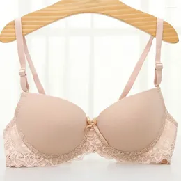 Bras A B Small Chest Size Women Bra Thin Cup Mould Soft Cotton Brassiere Hollow Out Lace Underwear Sexy 34 36 38