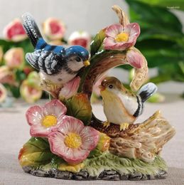 Decorative Figurines Ceramic Flower Bird Lovers Home Decor Garden Ornament Crafts Room Wedding Decoration Gift Porcelain Animal Figurine