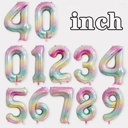Party Decoration 40 Inch 1 2 3 4 5 Large Rainbow Star Number Balloon Gradient Colourful Foil Helium Balloons Girls Birthday Globo