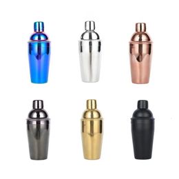 550750ml Color Stainless Steel Shaker Three Section Hand Cranked Milk Tea Cup Cocktail For Party Mixed Drinks Bar Tool 240119